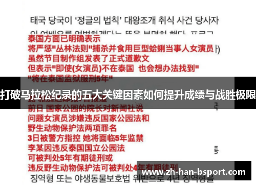 打破马拉松纪录的五大关键因素如何提升成绩与战胜极限 打破马拉松纪录的五大关键因素如何提升成绩与战胜极限